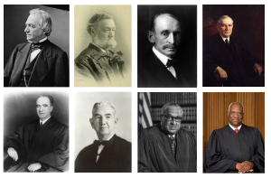 Joseph Bradley, George Shiras Jr., William R. Day, Pierce Butler, Frank Murphy, Tom C. Clark, Thurgood Marshall, Clarence Thomas